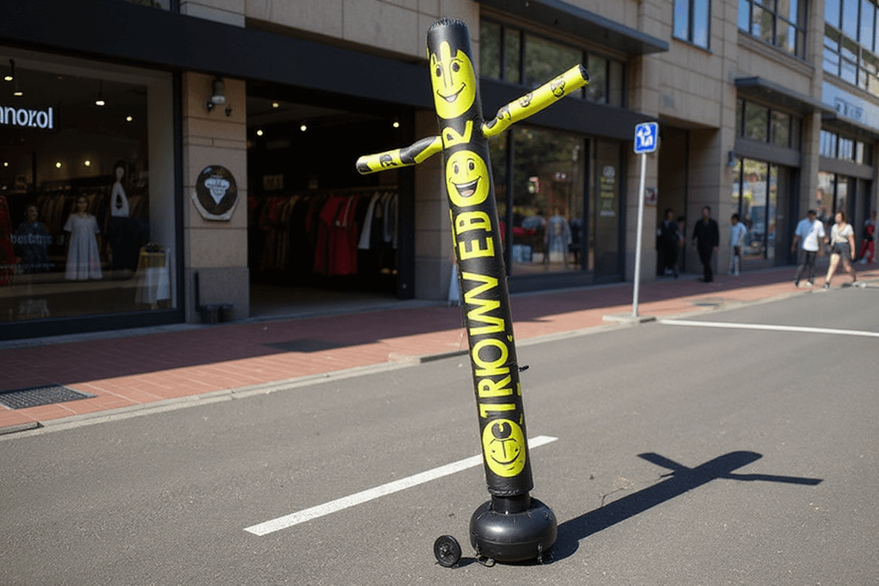 Air dancer PLV noir jaune urbain